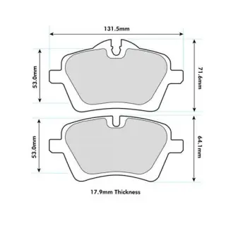 Product image of PBS ProTrack ProRace ProComp R53 JCW / R56 S / Bremtech Front Brake Pads 294mmx22mm