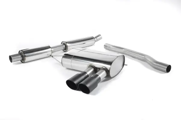 Product image of Milltek Exhausts Catback System Cerakote Black Tips Twin 90mm GT90 - Resonated MINI F56 Non-GPF Cooper