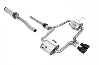 Product image of Milltek R53 Mini Catback Exhaust Hatchback - Resonated Cerakote Black 76mm Trims SSXM478 ECE Approved