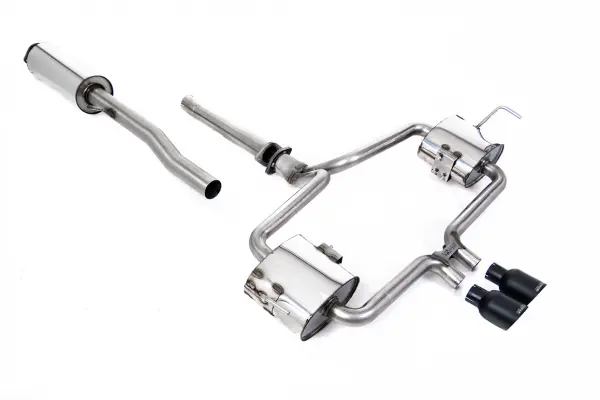 Product image of Milltek R53 Mini Catback Exhaust Hatchback - Resonated Cerakote Black 76mm Trims SSXM478 ECE Approved