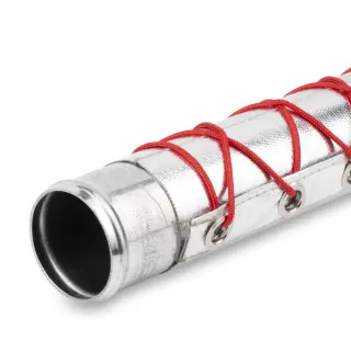 Product image of Funk Motorsport Silver Lace Up Induction Kit Thermal Barrier Sleeving