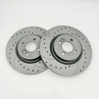 Product image of R56 JCW Brembo / Budweg Front Brake Discs - Drilled & Grooved 316x22mm