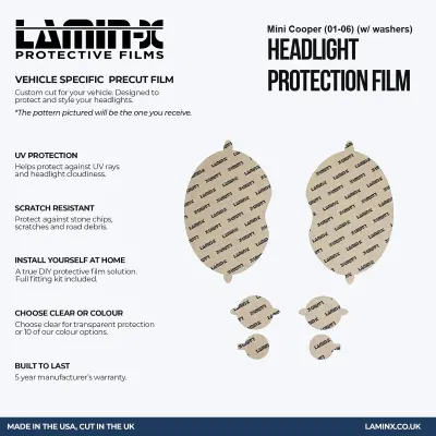 Lamin-x Headlight Covers with Washers Mini Cooper (01-06)