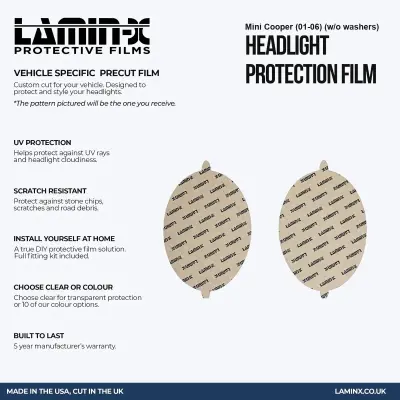Lamin-x Headlight Covers without Washers Mini Cooper (01-06)