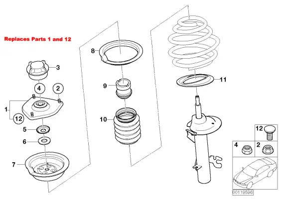 Additional product image of Silver Project Adjustable Top Mount Camber Plates MINI R50-R53
