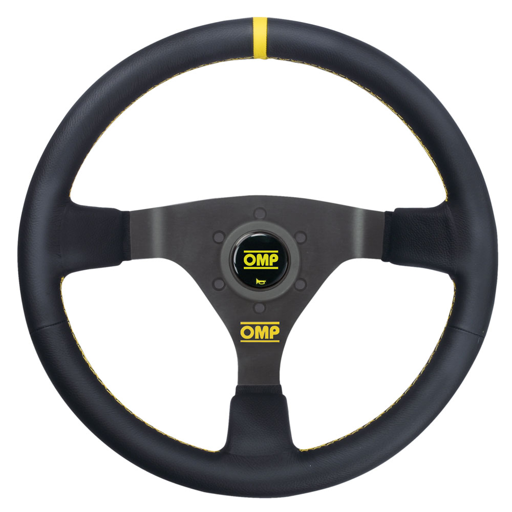 OMP 350mm WRC Steering Wheel - Black Leather (OD/1980/N) - Orranje ...