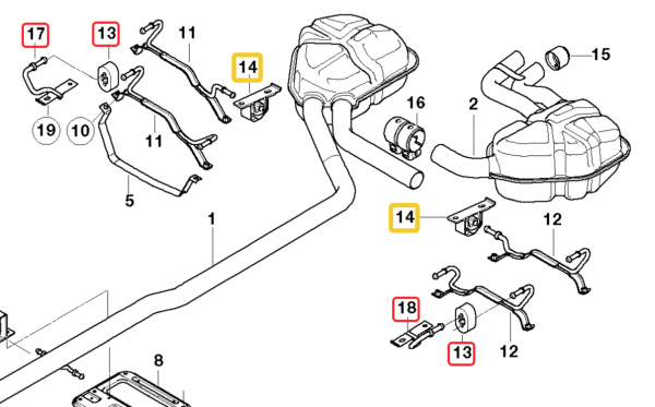 Godflex R52 R53 Exhaust Mount Poly Bush Kit