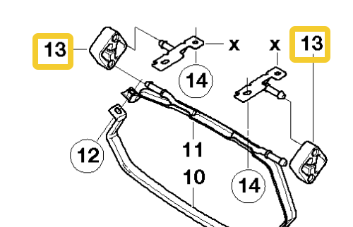 Godflex R50 R52 R53 Exhaust Mount Half Poly Bush Kit