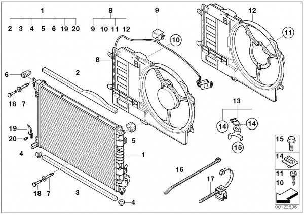 MINI R53 R52 R50 OEM Radiator Top Foam Seal