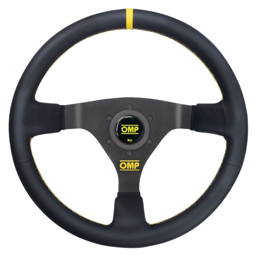 OMP 350mm WRC Steering Wheel - Black Leather